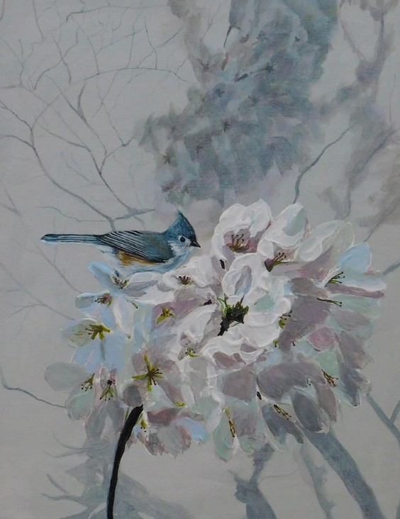 Bluejay & Flower